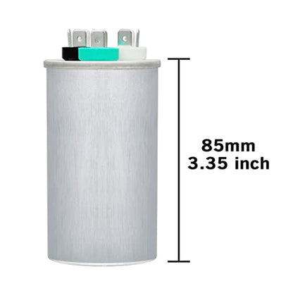 VEXUNGA 25/7.5 uF 25+7.5 MFD 370V or 440V Dual Run Start Round A/C Capacitor 25 7.5 uF 370 440 Volt VAC CBB65 Air Conditioner Capacitors for AC Unit Fan Motor Start Heat Pump Condenser Straight Cool - style: [V04] 25+7.5 uF Round