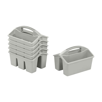 ECR4Kids 4-Compartment Small Storage Caddy Organizer, 6-Pack, Grey - color: Grey