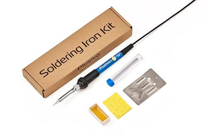 Soldering Iron Kit, 60W Adjustable Temperature 5-in-1 Solder Wire, Stand, Sponge, Rosin Paste Flux, Fast Heating Desoldering Tool for Electronics Repair Hobby DIY 120 V US Plug - color: Soldering Iron Kit 7