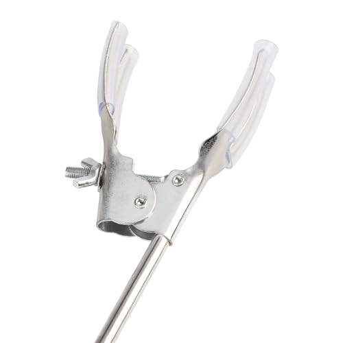 FunChem 4 Prong Universal Swivel Clamp, Lab Rubber Coated Multi-purpose Extension Clamp 4 Prong Finger with 28 cm (11 inch) Rod for Laboratory