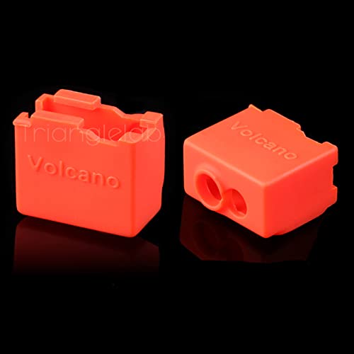 2-Pack High Precision 3D Printer Heater Block Silicone Cover Thermal Protection Silicone Socks Pro Compatible with Volcano Hotend Heater Block PT100 3mm Cartridge Type (Silicone Socks)