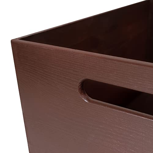 Creative Deco XXL Brown Wooden Crate Nesting Crate Handles - color: Brown, size: XXL