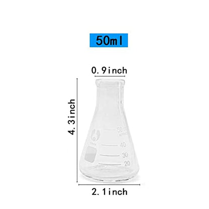 50ml Narrow Mouth Graduated Erlenmeyer Flasks 4 Pack - size: Flask50ml 4pcs