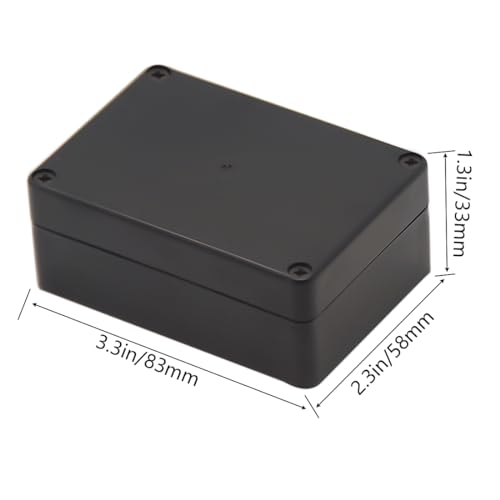 Junction Box, Zulkit Project Box IP65 Waterproof Outdoor Box ABS Plastic Electrical Boxes Electronic Enclosure Black 3.27 x 2.28 x 1.30 Inch(83x58x33mm)(Pack of 2) - size: 3.27" x 2.28'' x 1.30''(Pack of 2)