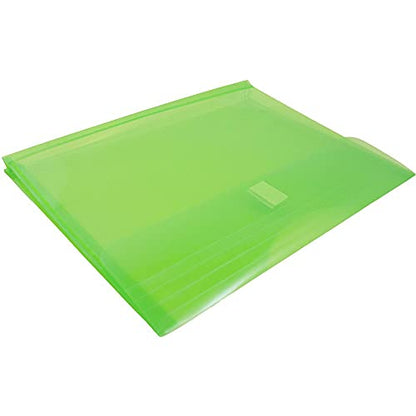 JAM PAPER Plastic Expansion Envelopes with Hook & Loop Closure - Letter Booklet - 9 3/4 x 13 with 1 Inch Expansion - Lime Green - 12/Pack - color: Lime Green, size: 1" Expansion