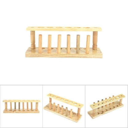 Wooden Test Tube Rack 6/8/10 Hole - Laboratory Tube Holder for Experiments, Durable Wood Stand with Alkali Resistance(6 Hole) - size: 6 Hole