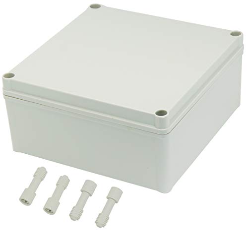 Zulkit Junction Box ABS Plastic Dustproof Waterproof IP67 Junction Boxes Universal Electrical Project Enclosure DIY Electronic Project Box Grey 7.87 x 7.87 x 3.74 inch (200 x 200 x 95 mm) - size: 7.87" x 7.87" x 3.74"