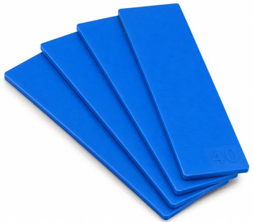 (Pack of 10) 1/16" (2 mm) Plastic Flat Washers Glazing Blocks 1.57 x 3.93 (40 x 100 mm) Framer Spacers Door and Window Packers (Blue) - size: 1/16" (2 mm, Blue)