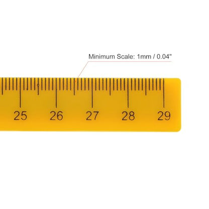 HARFINGTON Whiteboard Magnetic Ruler 29cm Metric Blackboard Straight Rulers Office Measuring Tools, Yellow - color: Yellow