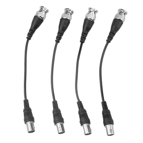 4Pcs BNC Coaxial Crimper Jumper Connector Cable RG174 BNC-59 Male to Female Nickel Plated Coupler Extension Coaxial Cable with Copper Pin Fixed Inside for Broadcast Video and Camera