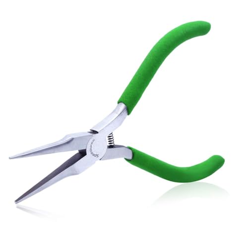 SPEEDWOX Needle Nose Pliers for Jewelry Making Smooth Jaws Long Nose 5 Inches Mini Thin Needle Plirer Extra Long Plier Fine Chain Nose Plier Professional Tool Beading Hobby Craft Supplies - style: Smooth Jaw Tapered Nose Pliers