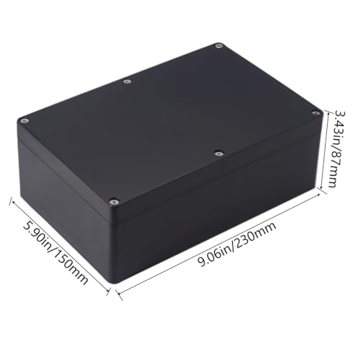Project Box IP65 Waterproof Junction Box ABS Plastic Electrical Boxes DIY Electronic Project Case Power Enclosure 9.06x5.90x3.43 inch (230 x 150 x87 mm) - color: Black, size: 9.06"x5.90"x3.43"