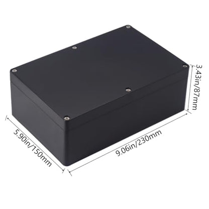 Project Box IP65 Waterproof Junction Box ABS Plastic Electrical Boxes DIY Electronic Project Case Power Enclosure 9.06x5.90x3.43 inch (230 x 150 x87 mm) - color: Black, size: 9.06"x5.90"x3.43"
