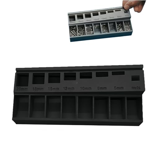 M3 Screw Organizer, Screw Sorting Box Precision Bolt Sorter Tray with 7 Measuring Slots, 3D Printed PLA Material, Ideal for Hardware and Small Parts Storage