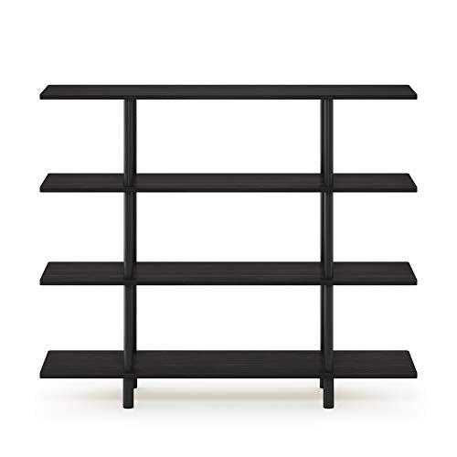 Furinno Turn-N-Tube 4-Tier Wide Display Shelf, Espresso/Black - color: Espresso/Black, style: 4-Tier