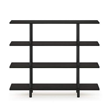 Furinno Turn-N-Tube 4-Tier Wide Display Shelf, Espresso/Black - color: Espresso/Black, style: 4-Tier