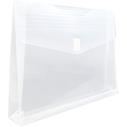JAM PAPER Plastic Expansion Envelopes w/Hook & Loop Closure - Letter Booklet - 9 3/4 x 13 with 2 Inch Expansion - Clear - 12/Pack - color: Clear, size: 2" Expansion