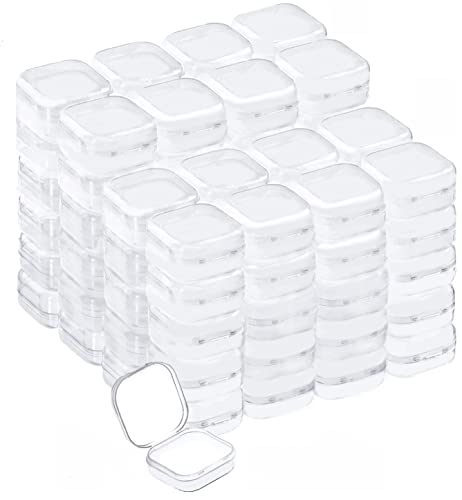 88-Pack Clear Square Plastic Storage Containers with Lids - size: 88 Pieces 1.37 x 1.37 x 0.7 Inches