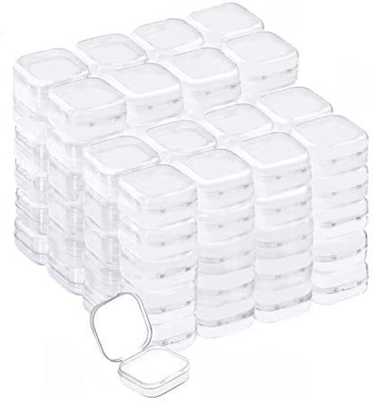 88-Pack Clear Square Plastic Storage Containers with Lids - size: 88 Pieces 1.37 x 1.37 x 0.7 Inches