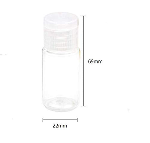 10Pcs 15ml Empty Plastic Sample Bottle with Flip Cap Travel Vial Jar Pot Container