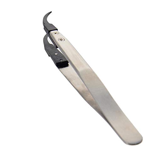 Utoolmart 3 pcs ESD-7A Precision Anti-Static Carbon Fiber Tweezers Stainless Steel Tweezers for Craft Jewelry Electronics - color: 3pcs, size: ESD-7A