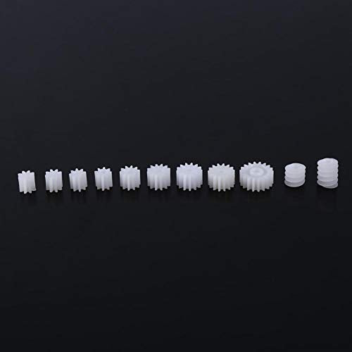 11Pcs Plastic Gears,Plastic Spindle Worm Gear, Plastic Gears Set Pulley Crown Gear Set, for Aircraft Car Model