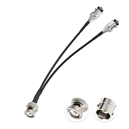Eightwood BNC Splitter Cable 6in, BNC Male to Dual Female Adapter 50 Ohm - color: male to dual female