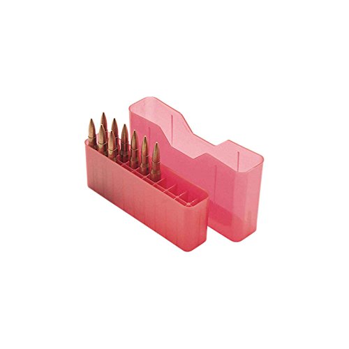 MTM J-20-XS Slip-Top Ammo Box 20 Round 223 Rem 204 Ruger 222 Rem Mag, USA Made - color: Clear Red