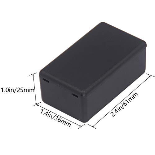 Zulkit 5Pcs Project Boxes ABS Plastic Electrical Project Case Power Junction Box Black 2.40 x 1.41 x 0.98 inch (61 x 36 x 25 mm) - color: 5 PCS, size: 2.40" x 1.41" x 0.98"