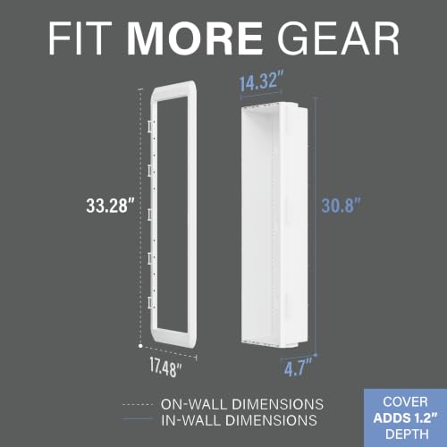 OnQ 30” in Wall Media Box w/Universal Mount Grid & Customizable Knockouts - size: 30 inch