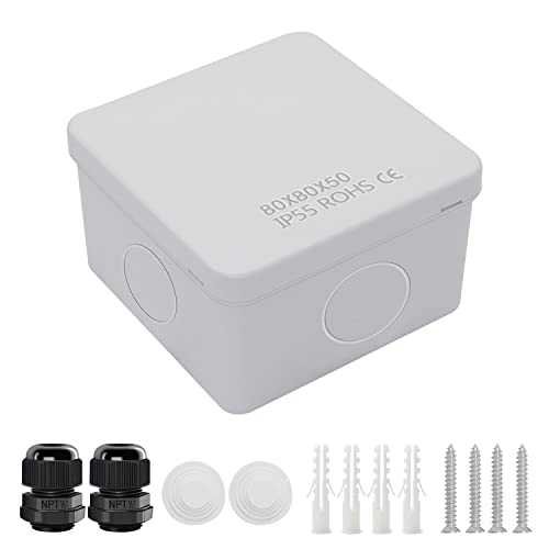 LeMotech Junction Box, Electrical Box IP65 Water Resistant Dustproof ABS Plastic Project Enclosure for Electronics White 3.1 x 3.1 x 1.9 inch - size: 3.1"x 3.1"x 1.9"