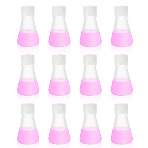 12pcs 25ml Plastic Erlenmeyer Flasks with Screw Cap, LVAH001 - style: 12pcs of Vol.25ml