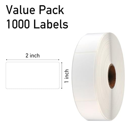1000 Pcs Blank Removable Freezer Labels for Food Containers Jars, 1" x 2"