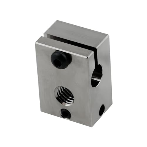 POLISI3D 500℃ High Temperature Plated Copper Heater Block Compatible with PT100 Cartridge Sensor Version V6 Hotend Titan Aero Extruder Prusa i3 MK3 MK3S 3D Printer (Copper)