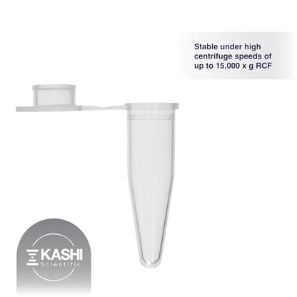 Kashi Scientific 0.2mL Clear Snap Cap PCR Tube with Graduation, Lab Grade Polypropylene Plastic [0.2mL, 1000] - size: 0.2mL