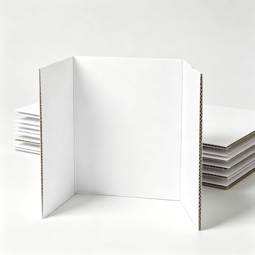 24" x 16",3-Pack, Trifold Poster Board, White Corrugated Project Boards for Science Fairs, Office & School Projects, Photo Displays Event - size: 2