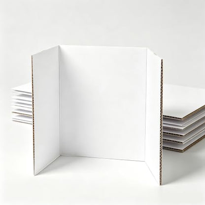 24" x 16", 6-Pack, Trifold Poster Board, White Corrugated Project Boards for Science Fairs, Office & School Projects, Photo Displays Event - size: 1