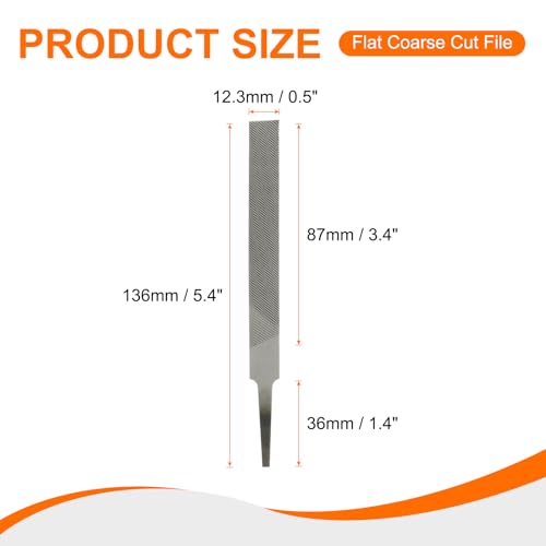 HARFINGTON Flat Coarse Cut File 4" Double Cut Teeth High Carbon Steel Hand Rasp File without Handle for Metal Wood Deburring Removing - size: 4", style: Coarse