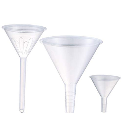 Plastic Funnel Set, 3 Pcs Lab PP Funnels