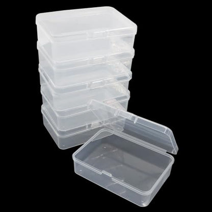 BokWin 6 Pack Mini Plastic Clear Beads Storage Containers Box - size: 3.27"x2.13"x1.02"