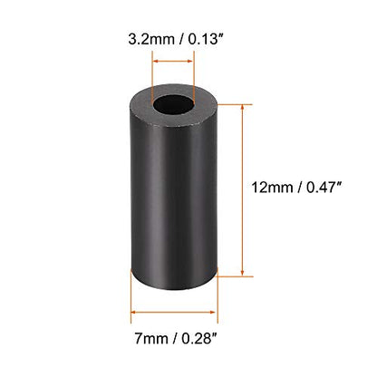 uxcell Nylon Round Spacer Washer 3.2mm ID 7mm OD 12mm Height for M3 Screws Black 100Pcs - size: 3.2mmx7mmx12mm