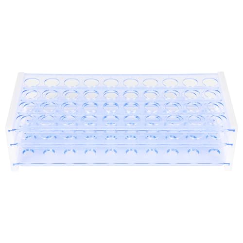 Labasics Test Tube Rack, 3-Tier Detachable Blue Plastic Test Tube Rack Tube Holder Stand Rack for Laboratory Scientific Experiments, 0.71 in 40-Place - size: 0.71 in