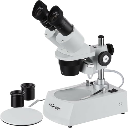 AmScope SE305R-PZ Forward Binocular Stereo Microscope, WF10x and WF20x - style: Base Microscope w/ WF10x & WF20x