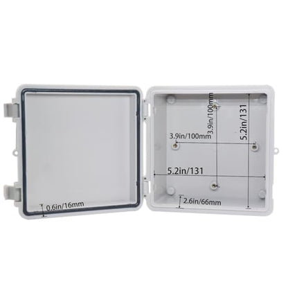 Waterproof Electrical Box Dustproof Junction Box Weatherproof IP67 ABS Plastic Enclosure Switch Router Project Box with Mounting Plate with Wall Bracket 2 Cable Glands Grey 5.9"x5.9"x3.5" - color: Grey, size: 5.9" x 5.9" x 3.5" 1pc