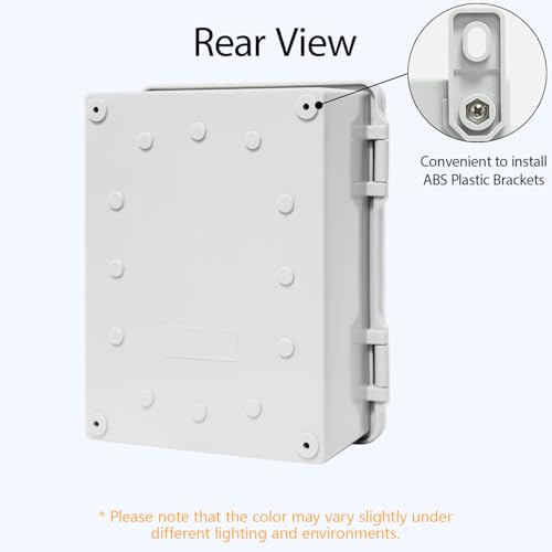 Junction Box ABS Plastic IP65 Waterproof Dustproof Universal Electrical Enclosure, Hinged Shell Outdoor and Indoor Usage Project Box, 8.7"x 6.7" x 4.3"(220x170x110mm), Grey - size: 8.7" x 6.7"x 4.3" (1pc)