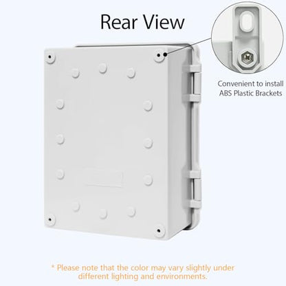Junction Box ABS Plastic IP65 Waterproof Dustproof Universal Electrical Enclosure, Hinged Shell Outdoor and Indoor Usage Project Box, 8.7"x 6.7" x 4.3"(220x170x110mm), Grey - size: 8.7" x 6.7"x 4.3" (1pc)