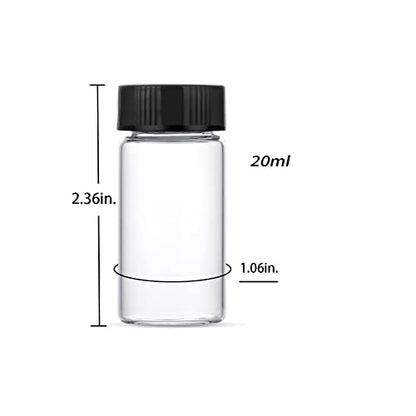 20ml Clear Small Glass Vials 30pcs with Screw Caps(30pcs) - color: Clear, size: 20ml 30pcs