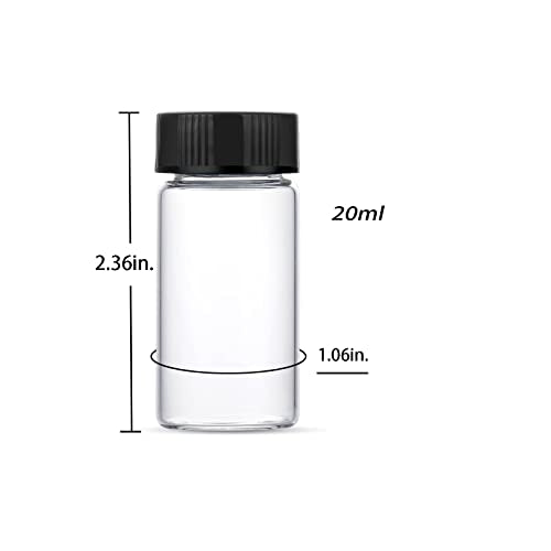 20ml Clear Small Glass Vials 30pcs with Screw Caps(30pcs) - color: Clear, size: 20ml 30pcs