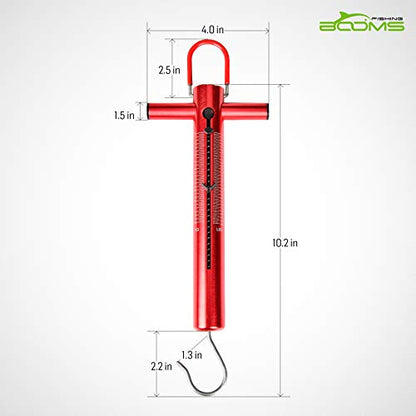 Booms Fishing TS1 Aluminum Tube Spring & Hook Scale 50LB/22KG - size: 50 LBS