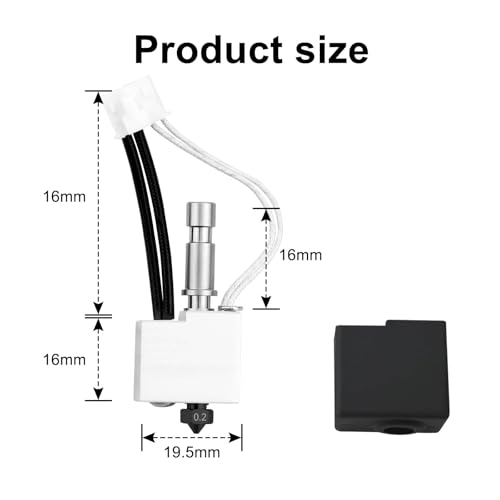 3D Printer 0.2mm S1C Hotend 2Pack Hardened Hotend for Kobra S1 Combo Stainless Steel Print Head Extruder Kit Hot End Hardened Steel Nozzle for Kobra S1 Combo/ACE Pro